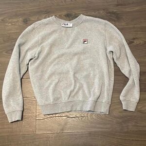 Women’s Fila Heritage Crewneck  Gray Sweatshirt, Size Small